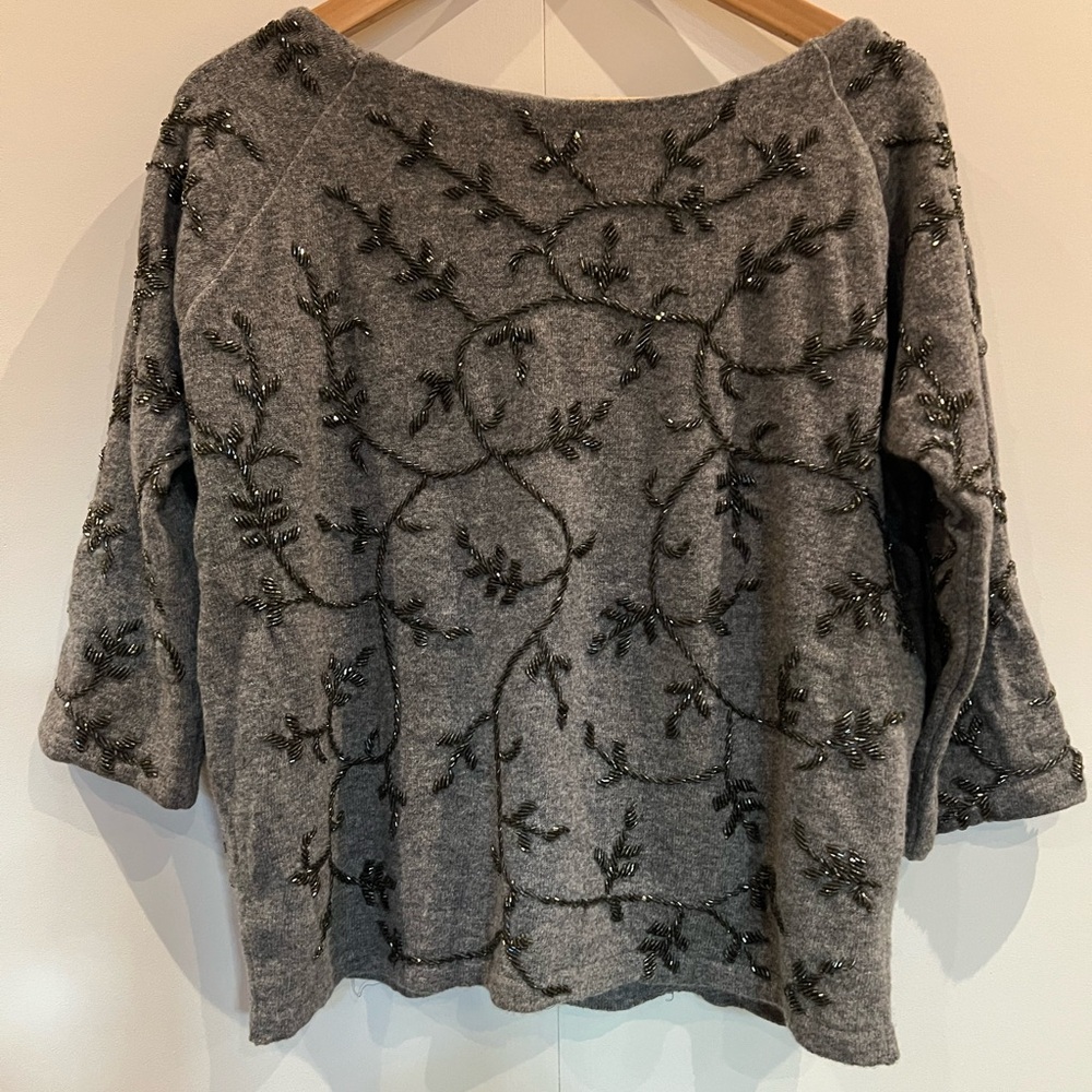 Zara Gray Embellished Sweater